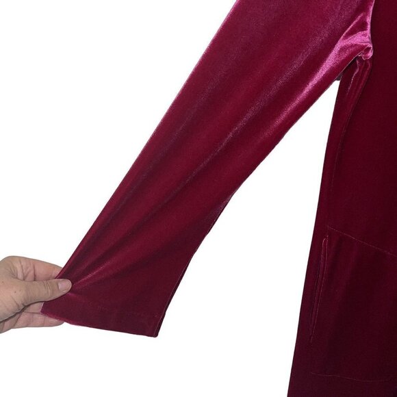 Diamond Tea Vintage Womens Robe Size Small Pink Velvet Half Zip Long Sleeves - Picture 5 of 8